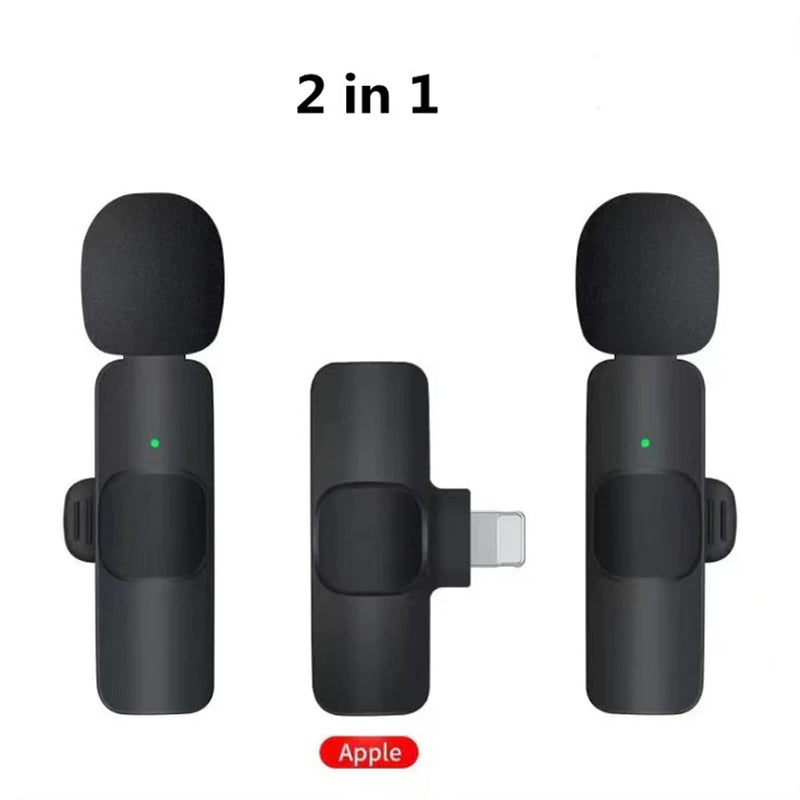 Lavalier Mini Microphone Wireless Audio Video Recording with Phone Charging Wireless Lavalier Microphone Broadcast Lapel Microphones Set Short Video Recording Chargeable Handheld Microphone Live Stre