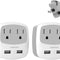 US to UK Plug Adapter, Type G Travel Adaptor with 2 USB 2 Electrical Outlets, UK Power Adapter for USA to Ireland England London Scotland British Dubai Kenya Hong Kong Qatar, 2-Pack